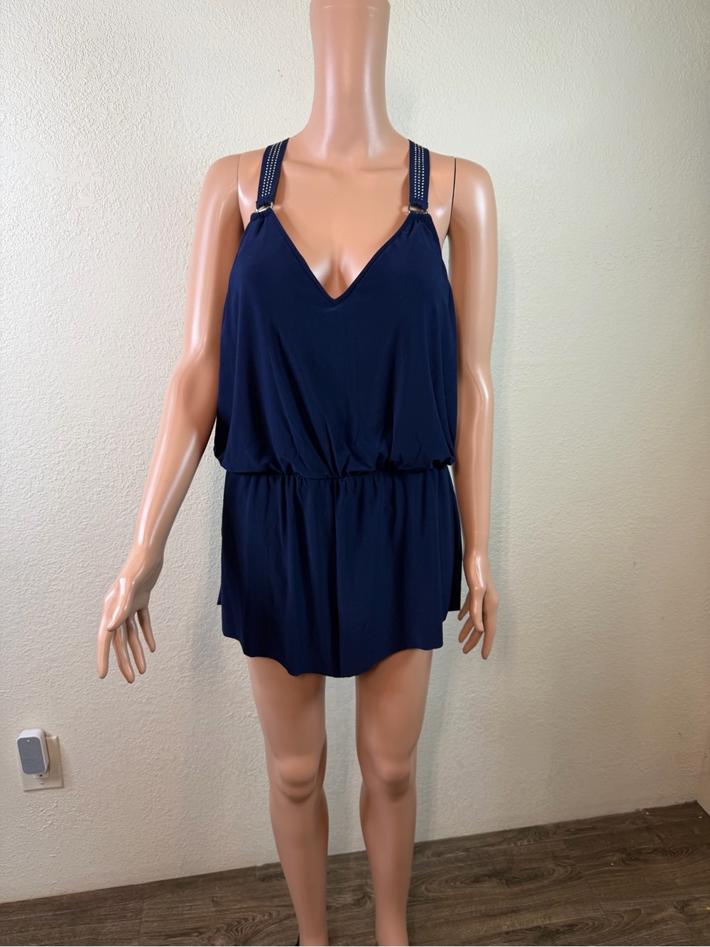 NWT MagicSuit Miracles Hit Swimsuit Gabby Romper Women's 12 Navy One Piece $174 - Picture 12 of 16